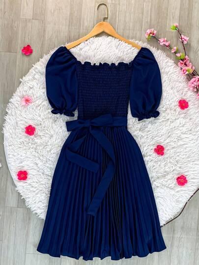 Vestido Midi Plissado