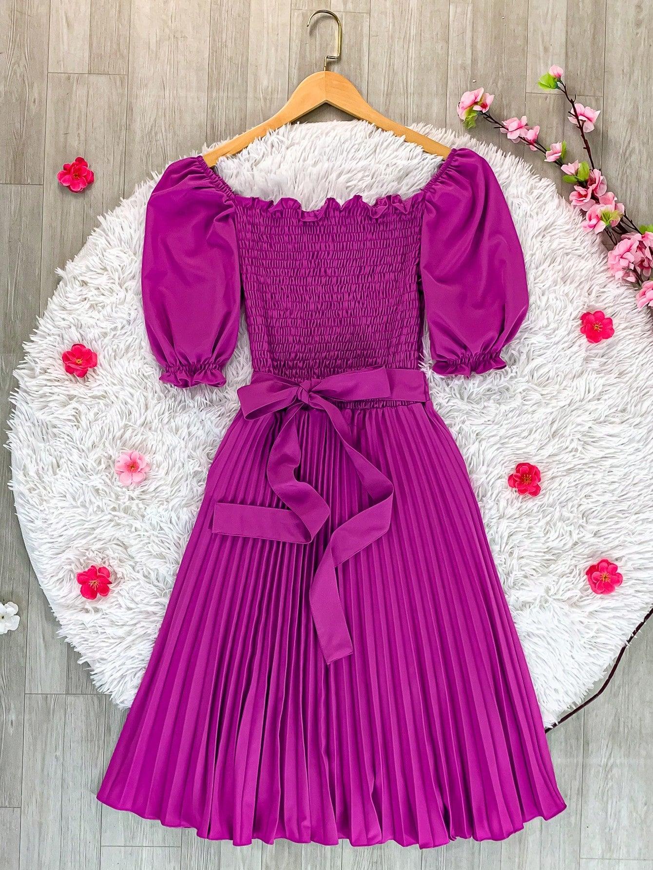 Vestido Midi Plissado