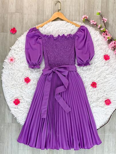 Vestido Midi Plissado