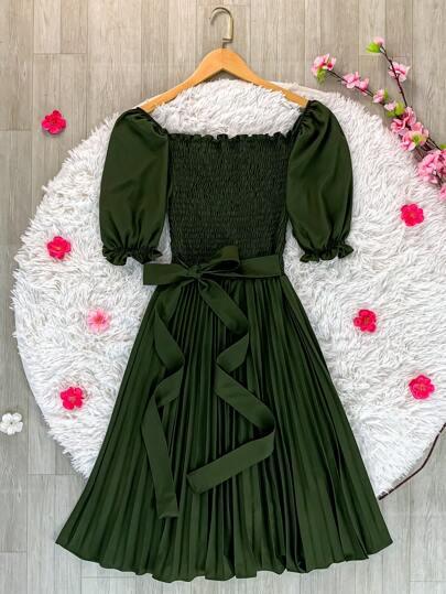 Vestido Midi Plissado