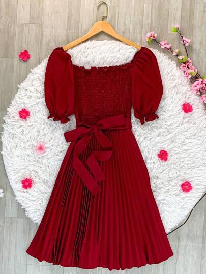 Vestido Midi Plissado