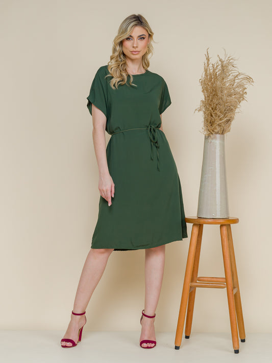 Vestido em Viscose - Verde Militar