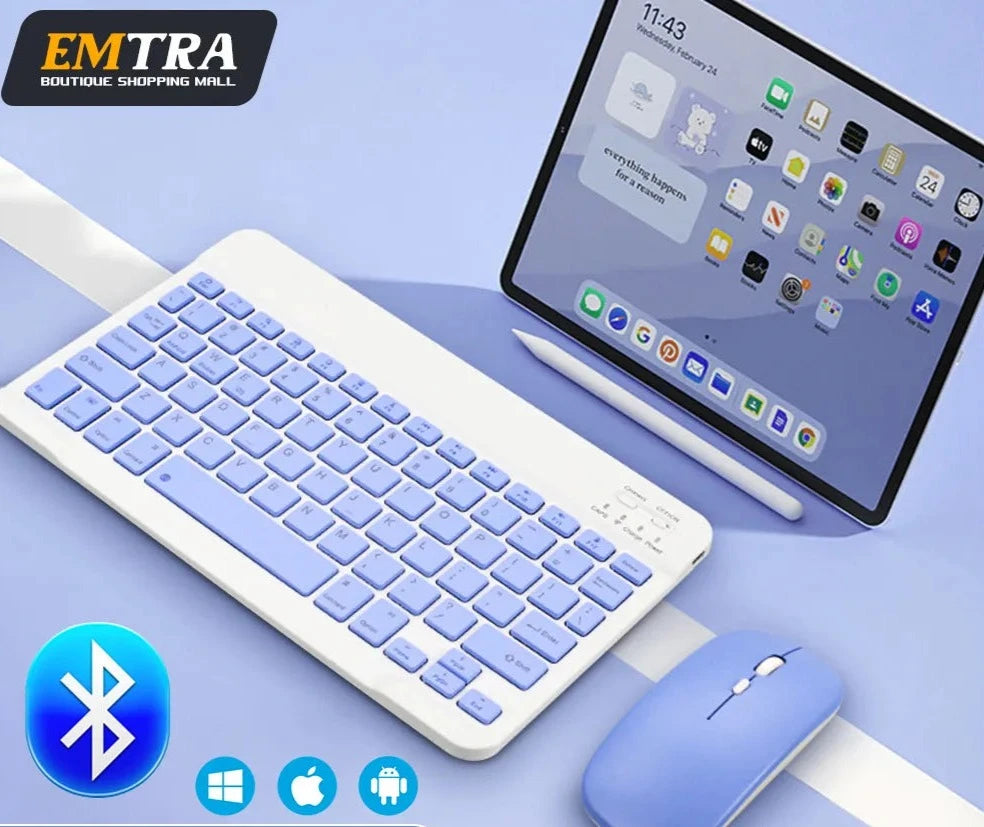 Mini teclado Bluetooth-sem fio, recarregável